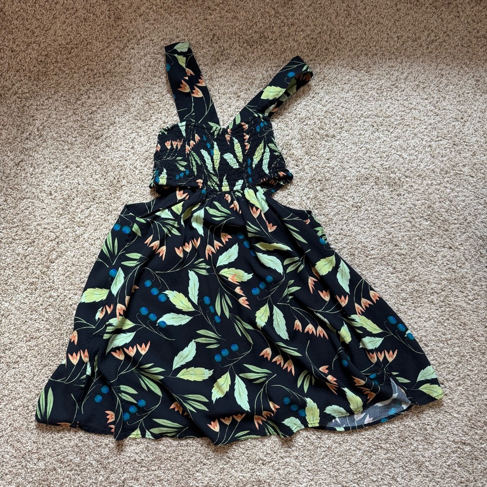 Anthropologie Black Floral Dress